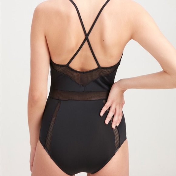 NWOT Young & Reckless black mesh one piece swim - Picture 7 of 7
